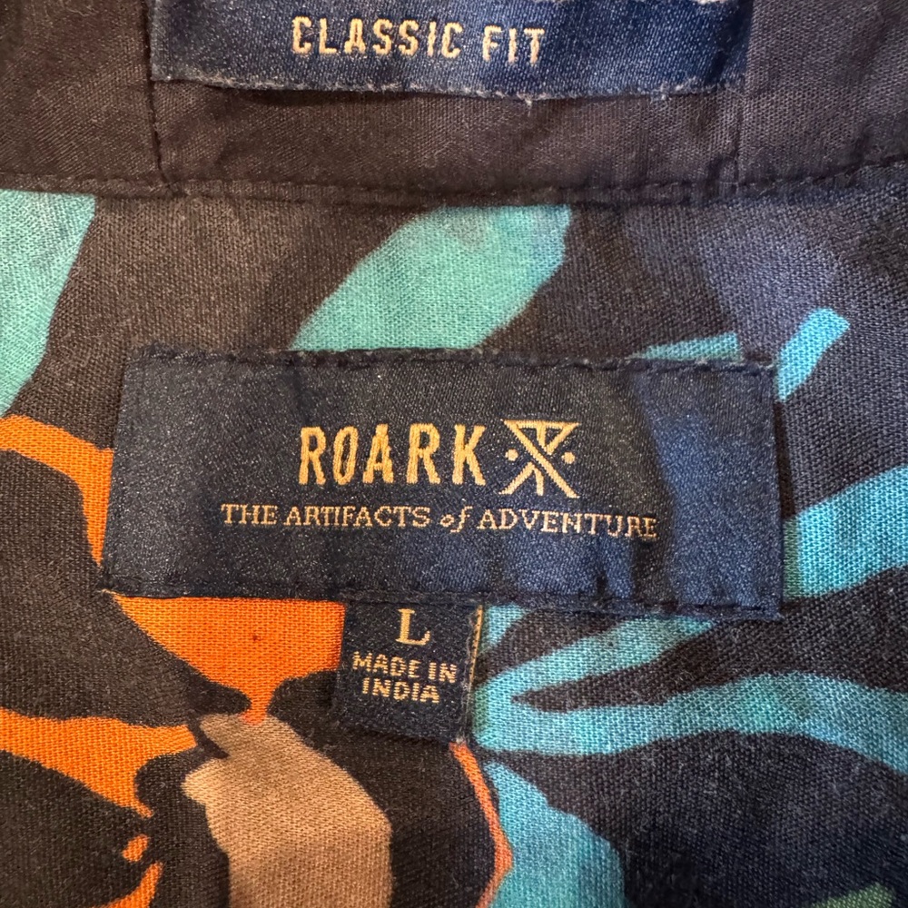 Roark Vibrant Blue and Orange floral Patterned Shirt